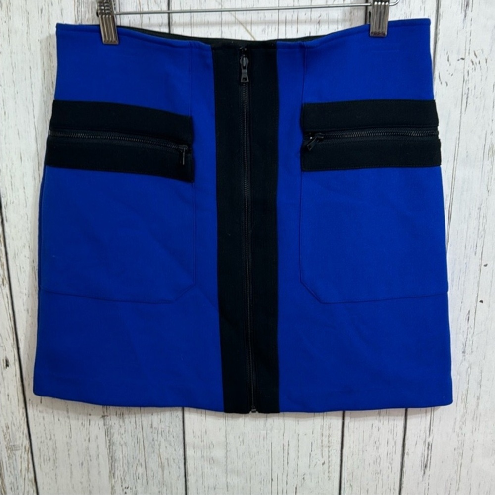 Sam Edelman Blue and Black Zippered Skirt